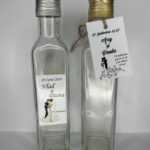 Sticla marturie nunta patrata 250 ml