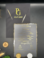 Invitatie de nunta din plexiglass cu plic negru- Cod 9261 - imagine 2