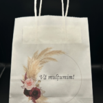 Pungi cadou nunta cu pampas si trandafiri rosii - cod Tonlist 10