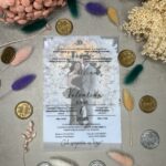 Invitatie nunta cu poza mirilor handmade - Cod 10