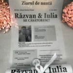 Invitatie handmade tip ,,Ziar de nunta” – Cod 03
