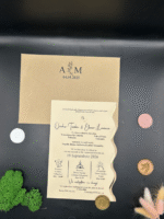 Invitatie de nunta deosebite cu insertii aurii - Cod 9252 - imagine 2