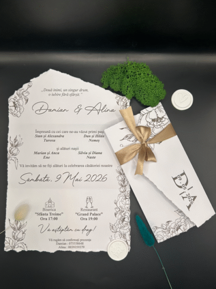 Invitatie de nunta handmade - Cod 27