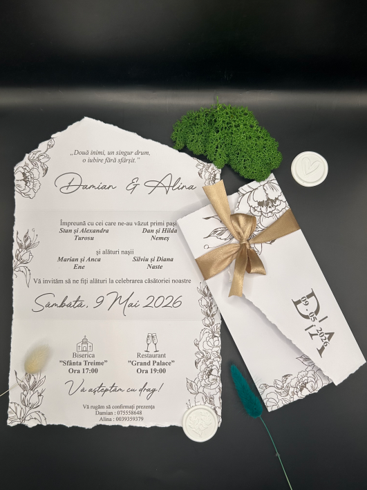 1,1 Invitatie de nunta handmade - Cod 27 - imagine 1