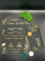 Invitatie de nunta handmade - Cod 28 - imagine 2