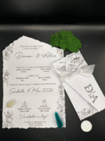 Invitatie de nunta handmade - Cod 27 - imagine 3