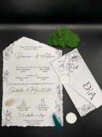 Invitatie de nunta handmade - Cod 27 - imagine 2