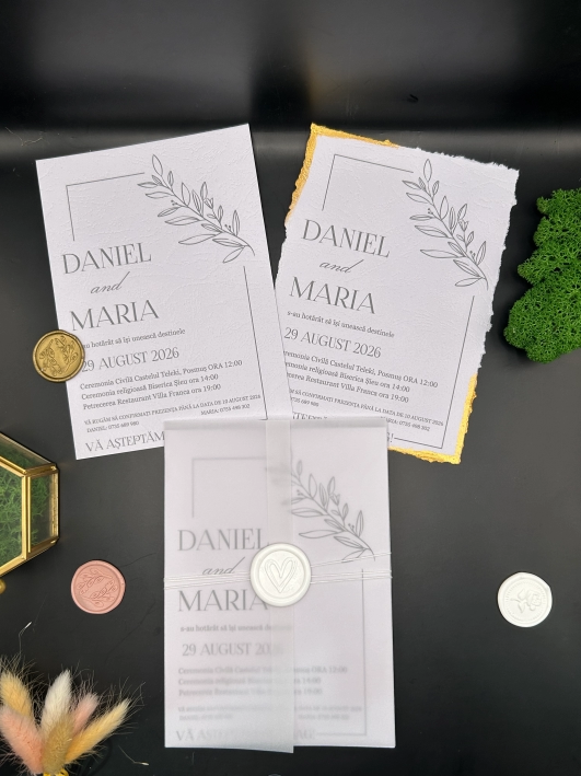 2 Invitatie de nunta Handmade - Ran 15 v2 - imagine 1