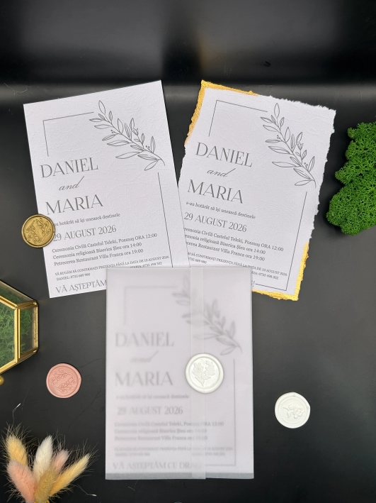 4 Invitatie de nunta Handmade - Ran 15 v4 - imagine 1