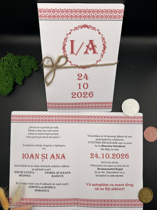 Invitatii traditionale Invitatie de nunta Traditionala 01 - imagine 1