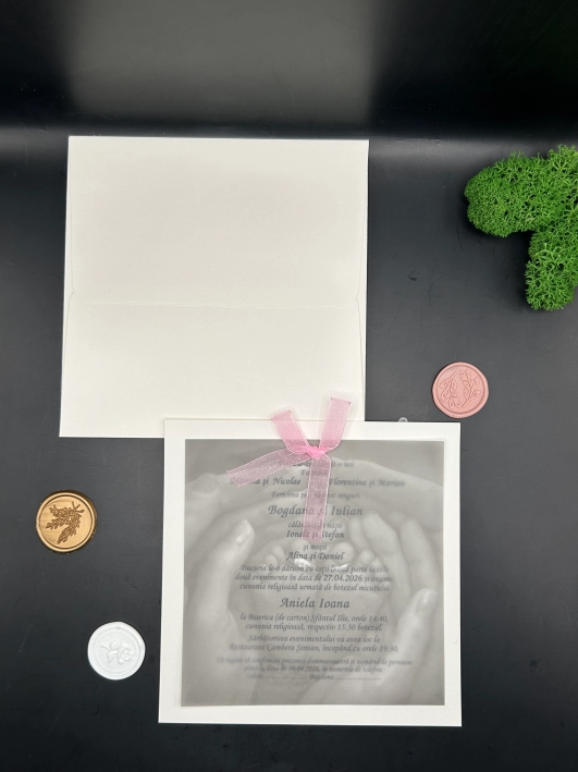 3606B Invitatie 2 in 1 nunta si botez Cod 3606B - imagine 1
