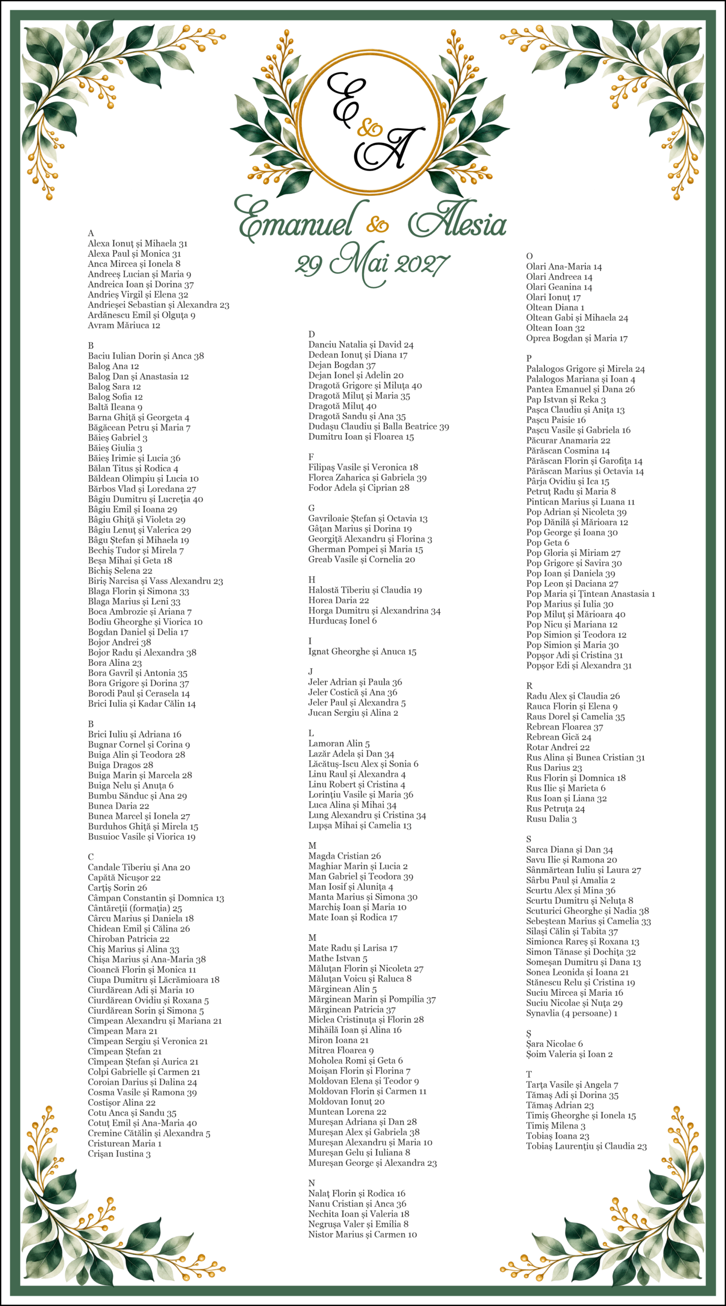 li 37 Lista de invitati – Cod 37 - imagine 1
